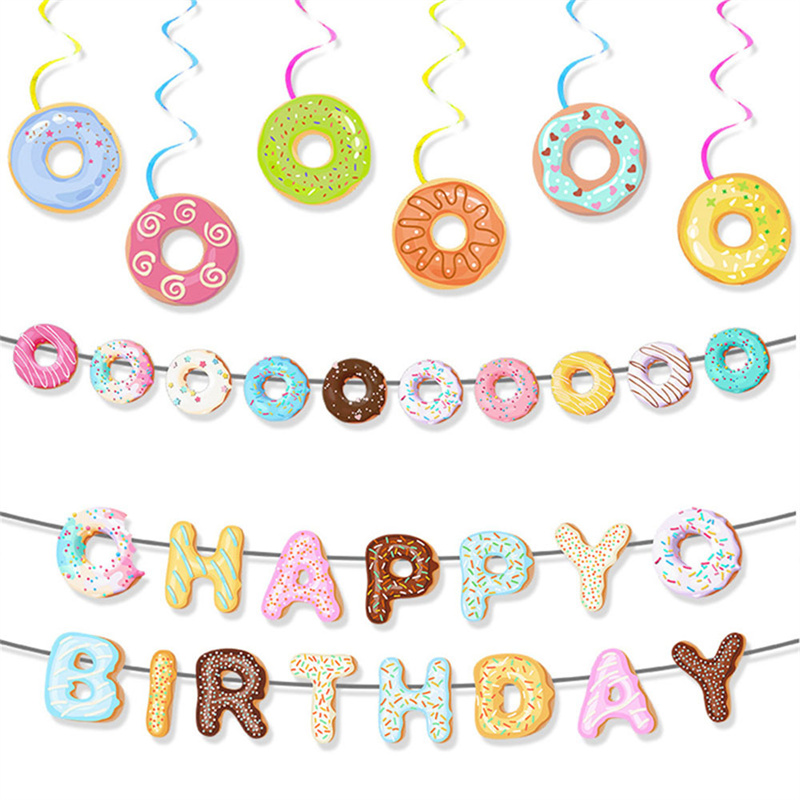 Baby Food Dessert - Spanduk Pesta Ulang Tahun Donat Lucu