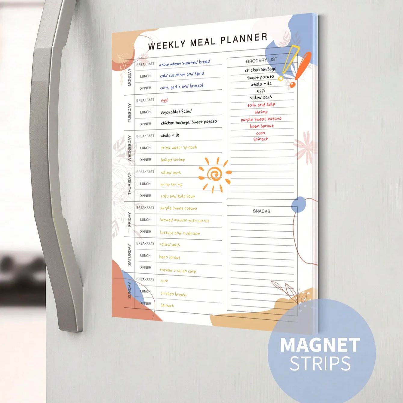 Baby Food List - Buku Perencana Makanan Mingguan untuk Kulkas,