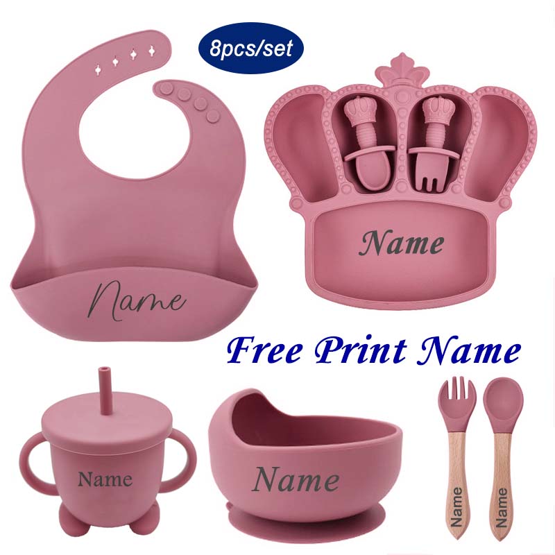 Baby Food Utensils Set - Piring makan bayi nama personal, peralatan
