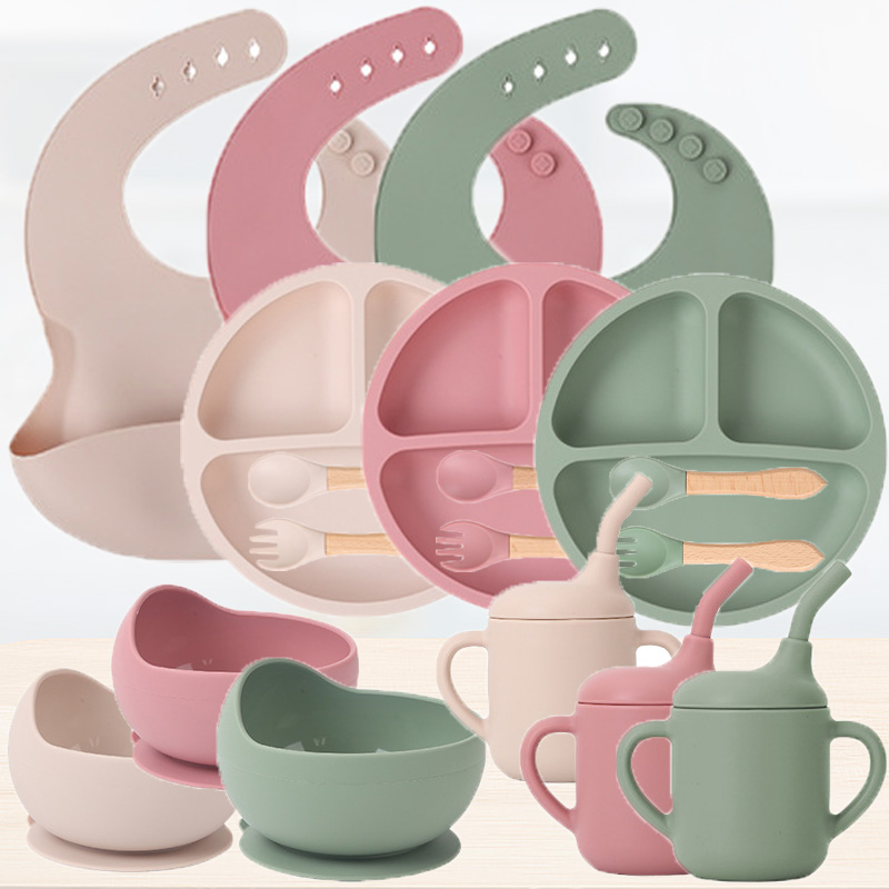 Baby Food For 2 Year Old - Set peralatan makan silikon anak-anak, Set