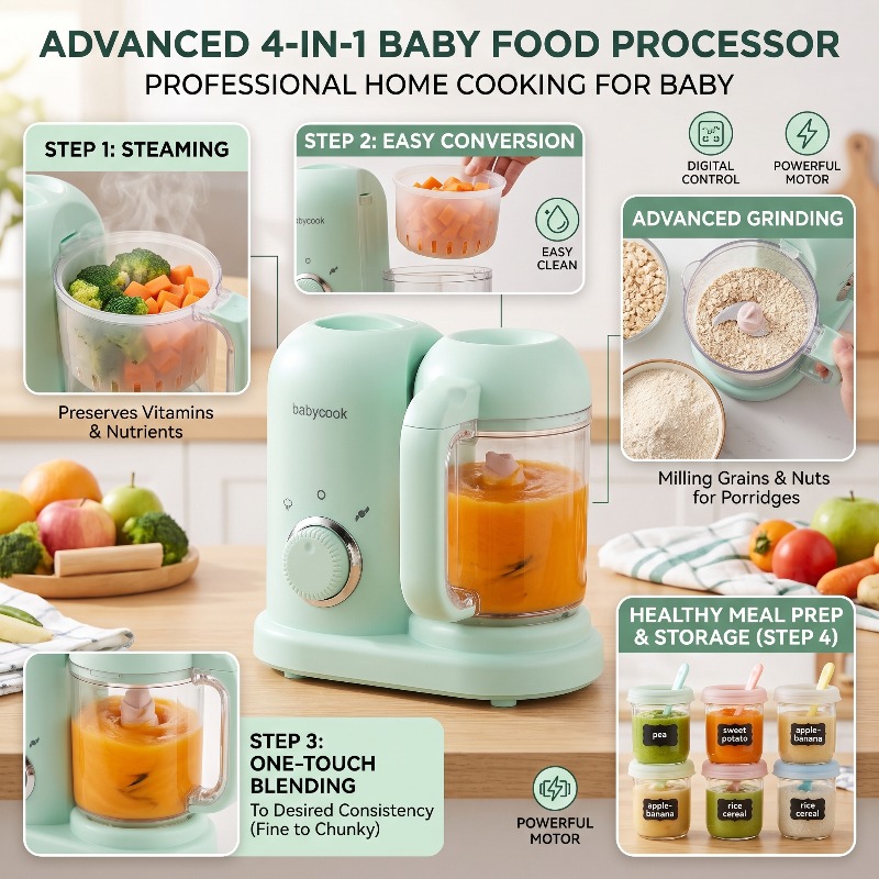 Baby Food Grinder Machine - Penggiling Makanan Bayi Multifungsi Presisi Tinggi