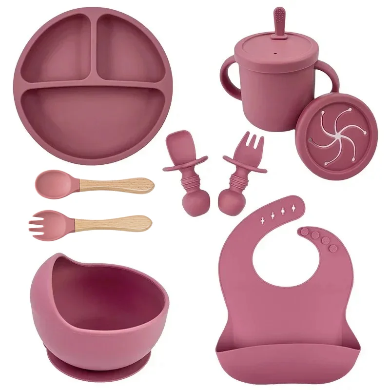 Baby Food Dispensing Spoon - Silikon Food Grade, Set piring anak