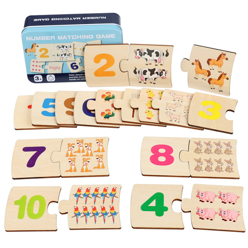 Baby Food Game - Papan Puzzle Kayu Bentuk Hewan dan