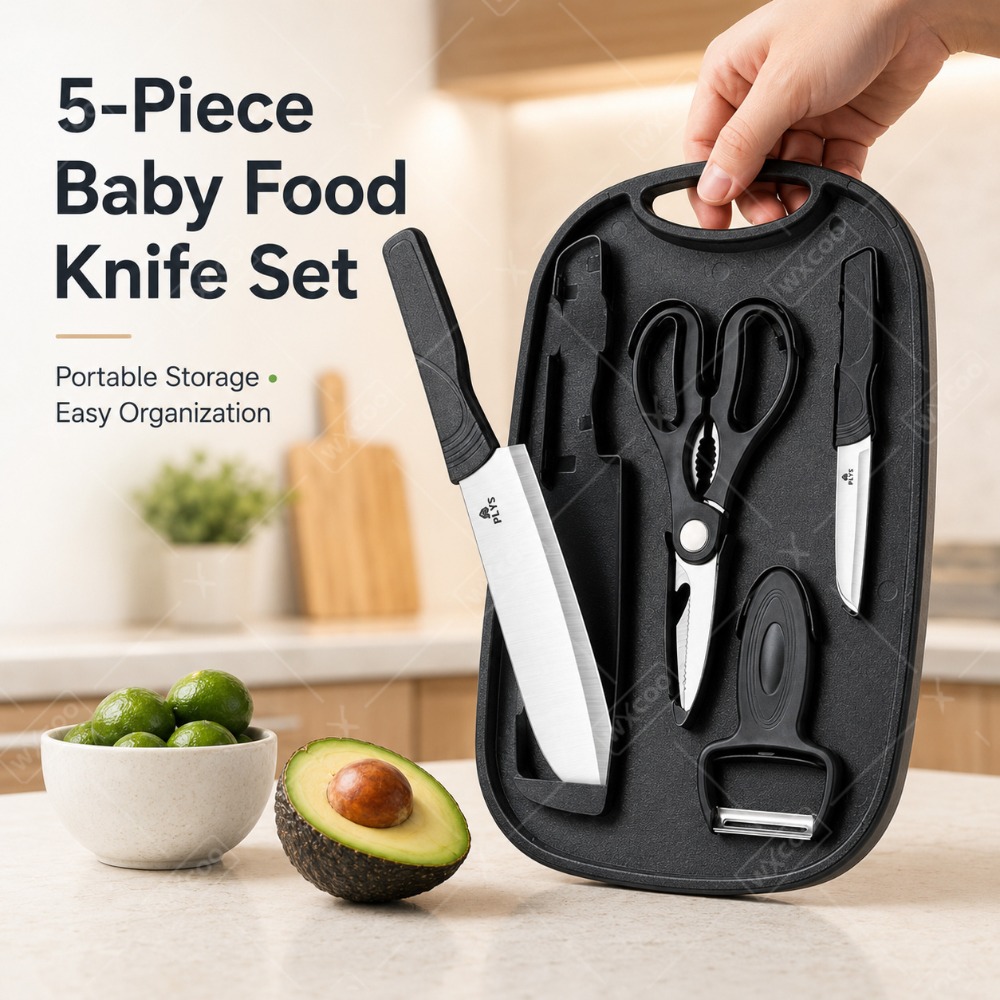 Set Pisau Persiapan Makanan Ba - Baby Food Utensils Set ulasan dan harga