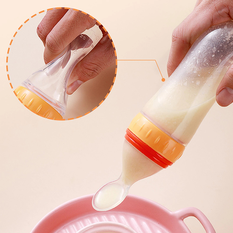 Meremas botol makan silikon la - Baby Food Dispensing Spoon ulasan dan harga