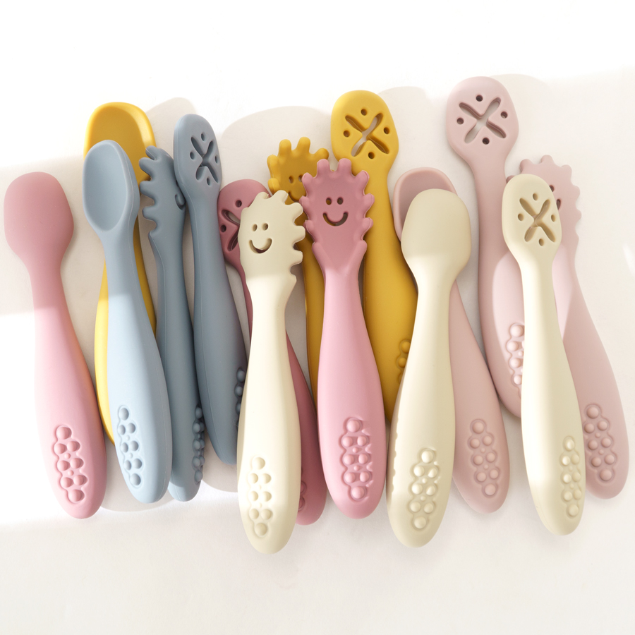 3 Buah Sendok Garpu Silikon un - Baby Food Utensils Set ulasan dan harga