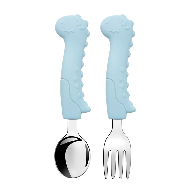 Set Sendok Garpu Bayi Dinosaur - Baby Food Utensils Set ulasan dan harga