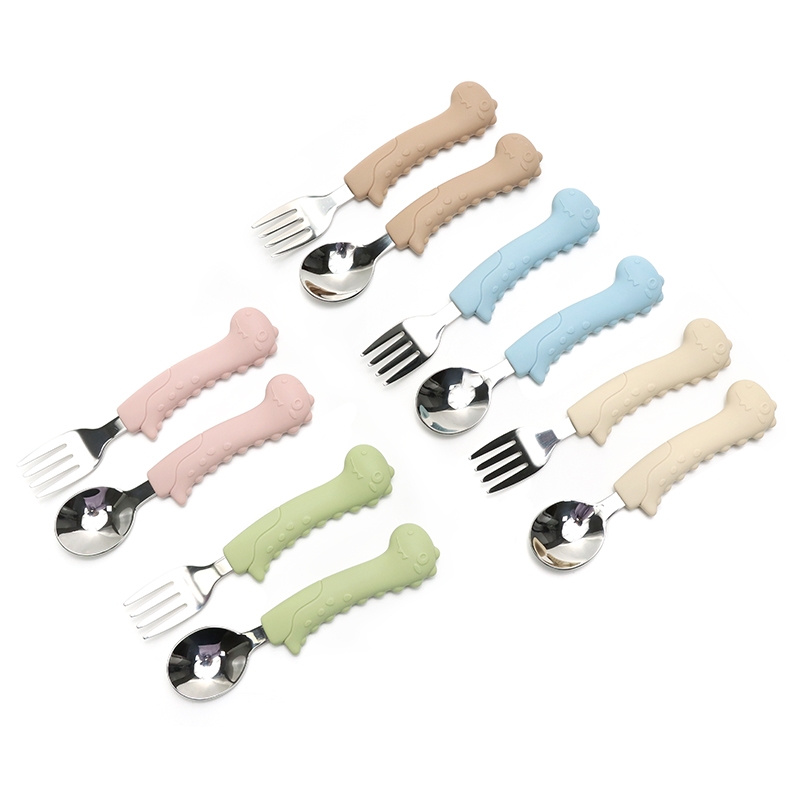 Set Sendok Garpu Bayi Dinosaur - Baby Food Utensils Set ulasan dan harga
