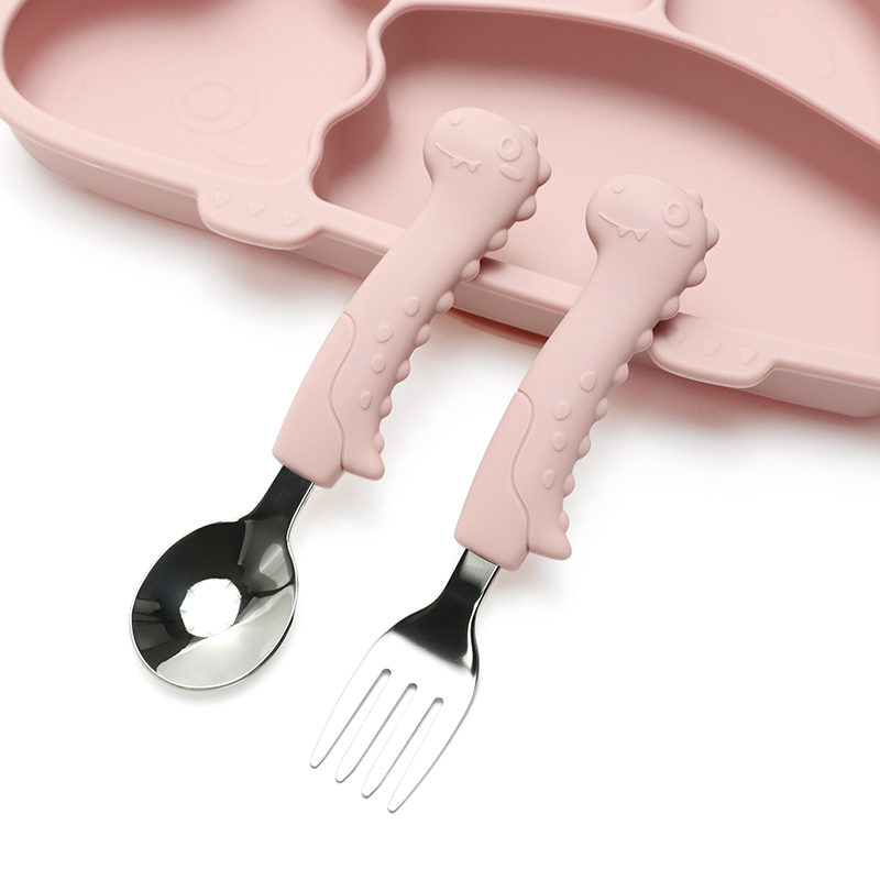 Set Sendok Garpu Bayi Dinosaur - Baby Food Utensils Set ulasan dan harga