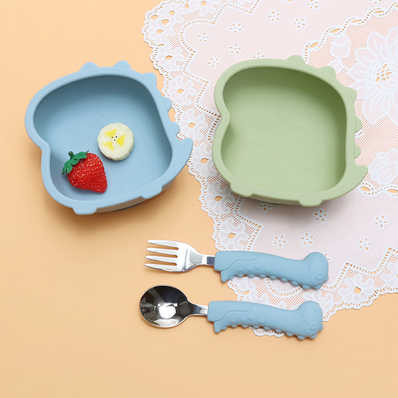 Set Sendok Garpu Bayi Dinosaur - Baby Food Utensils Set ulasan dan harga