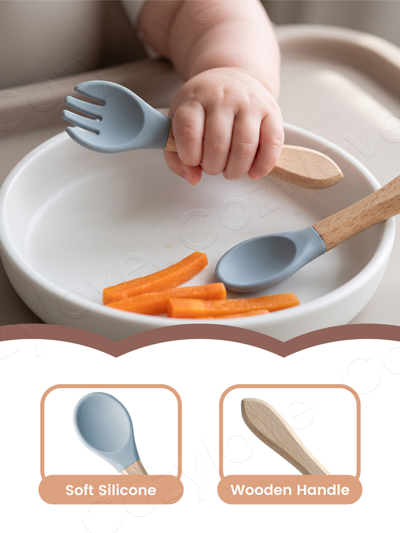 Set Garpu Sendok Silikon Bayi, - Baby Food Utensils Set ulasan dan harga