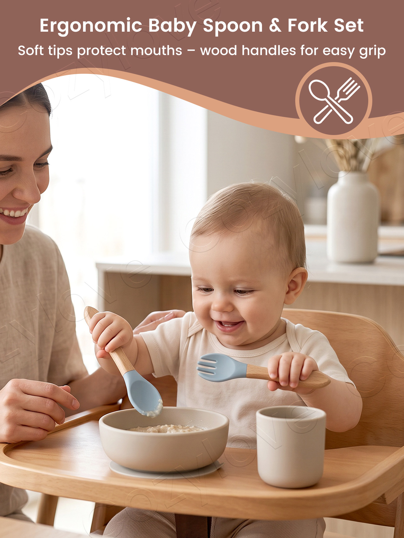Set Garpu Sendok Silikon Bayi, - Baby Food Utensils Set ulasan dan harga